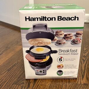 Hamilton Beach Silver and Black Breakfast Sandwich Maker